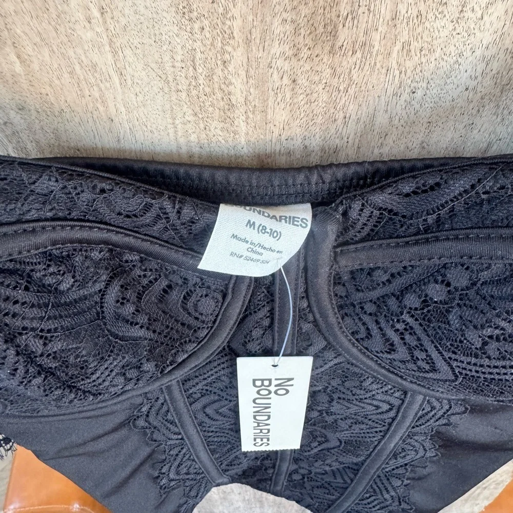 No Boundaries Black Lace Bustier Top - Picture 9 of 11